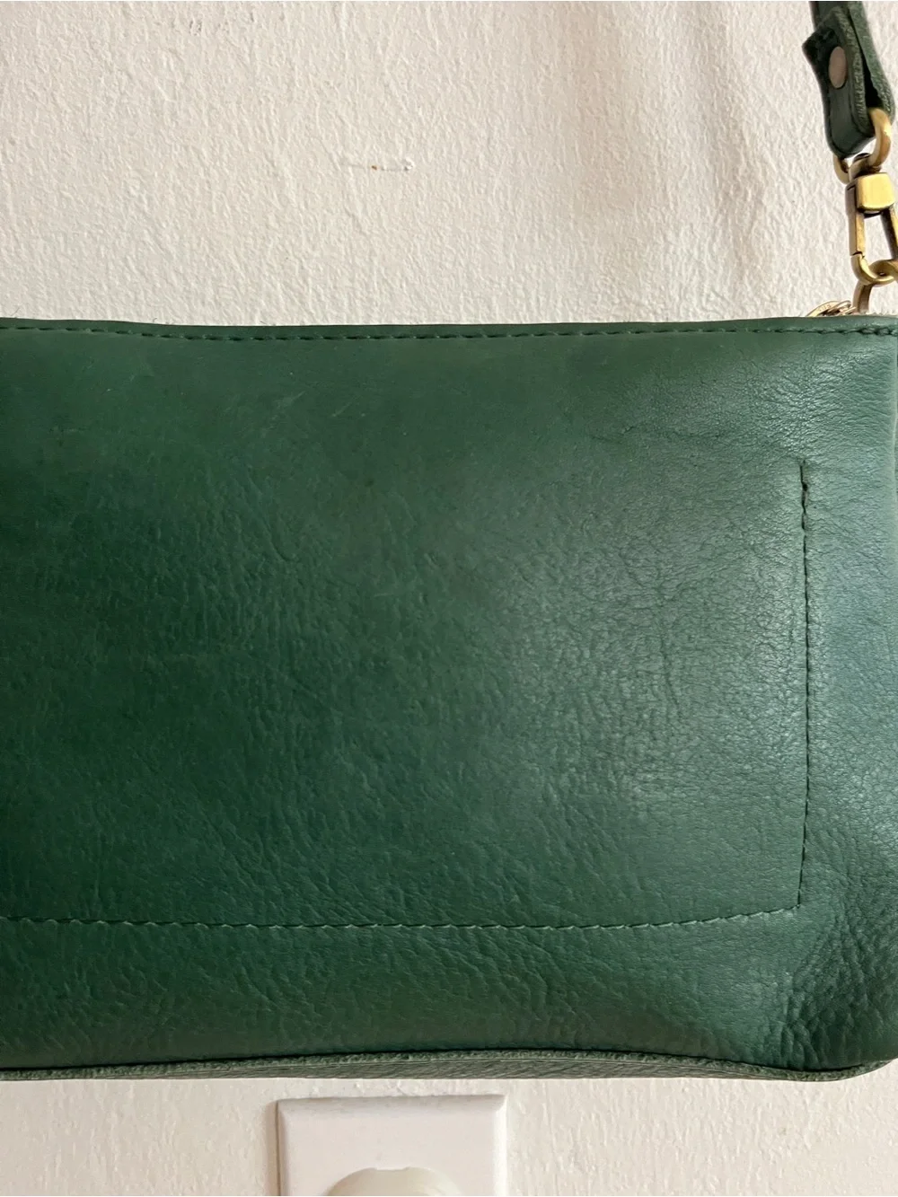 Portland Leather Goods Poppy Purse in Pebbled Bacalar Green Gold Tone Hardware